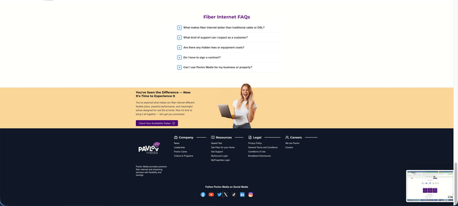 New site FAQ accordion, warm closing CTA, and full footer