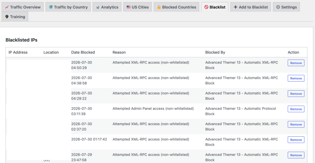 Screenshot 2026-07-29 at 23-56-53 Traffic Monitor ‹ wp-beta — WordPress