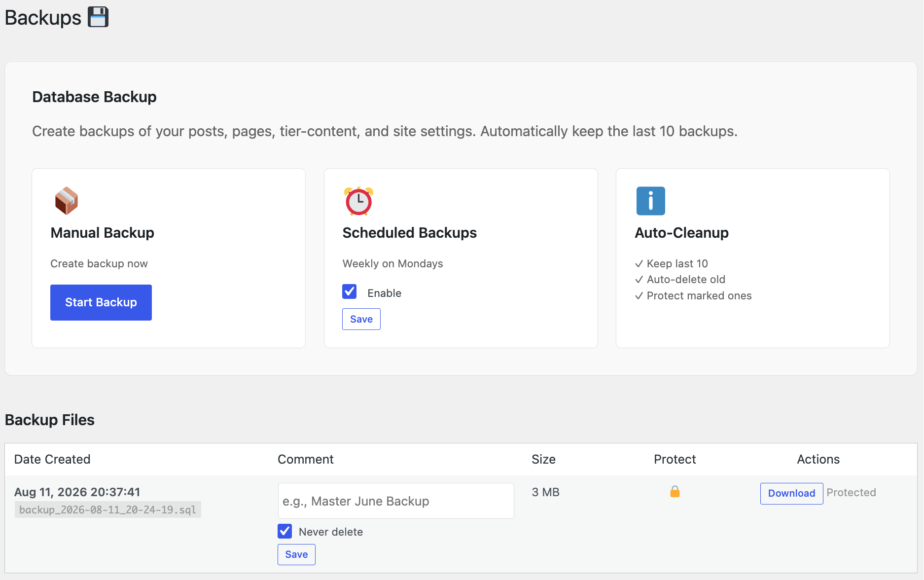Advanced Themer Backups Dashboard
